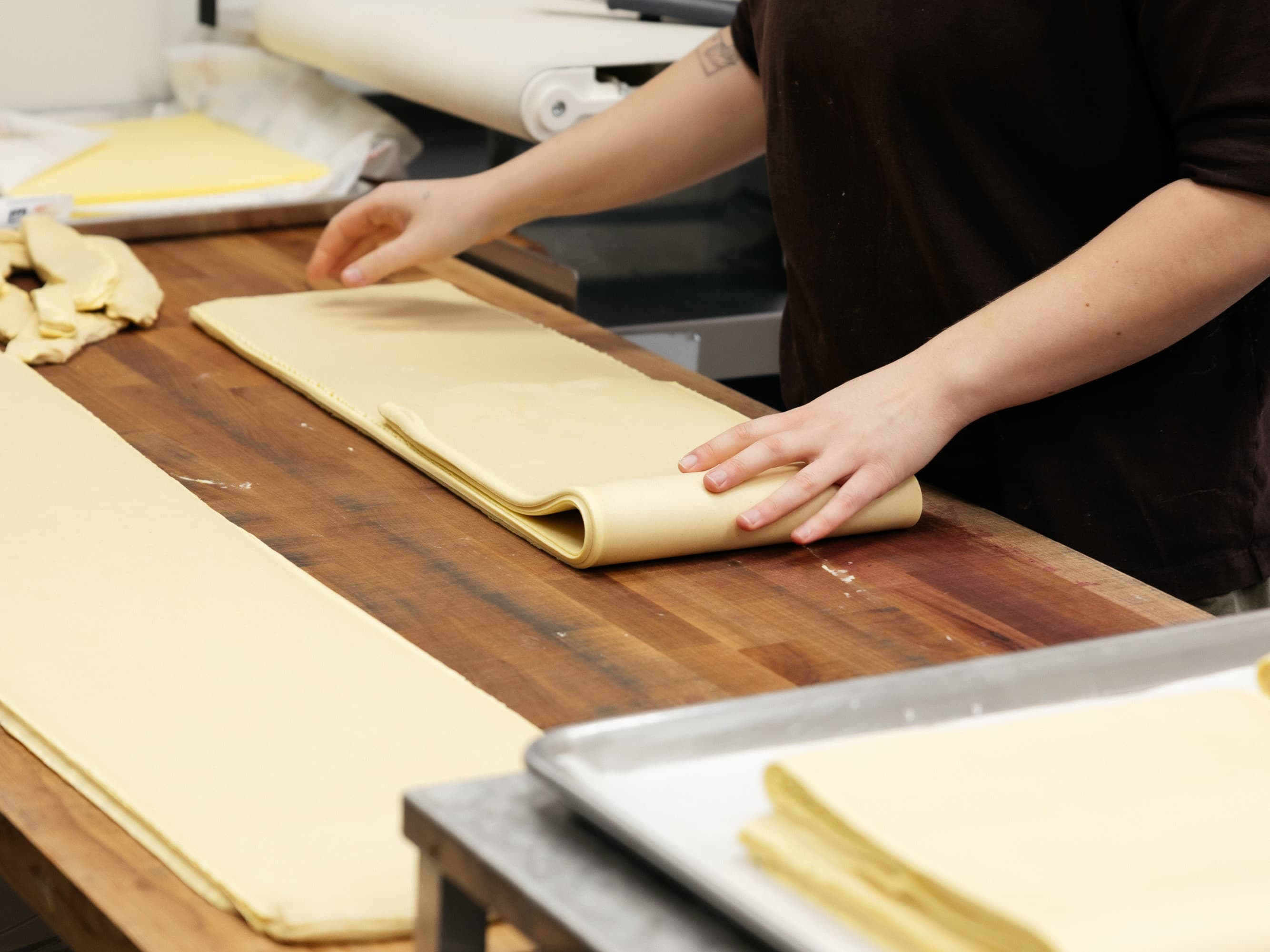 Lamination, by hand, every morning